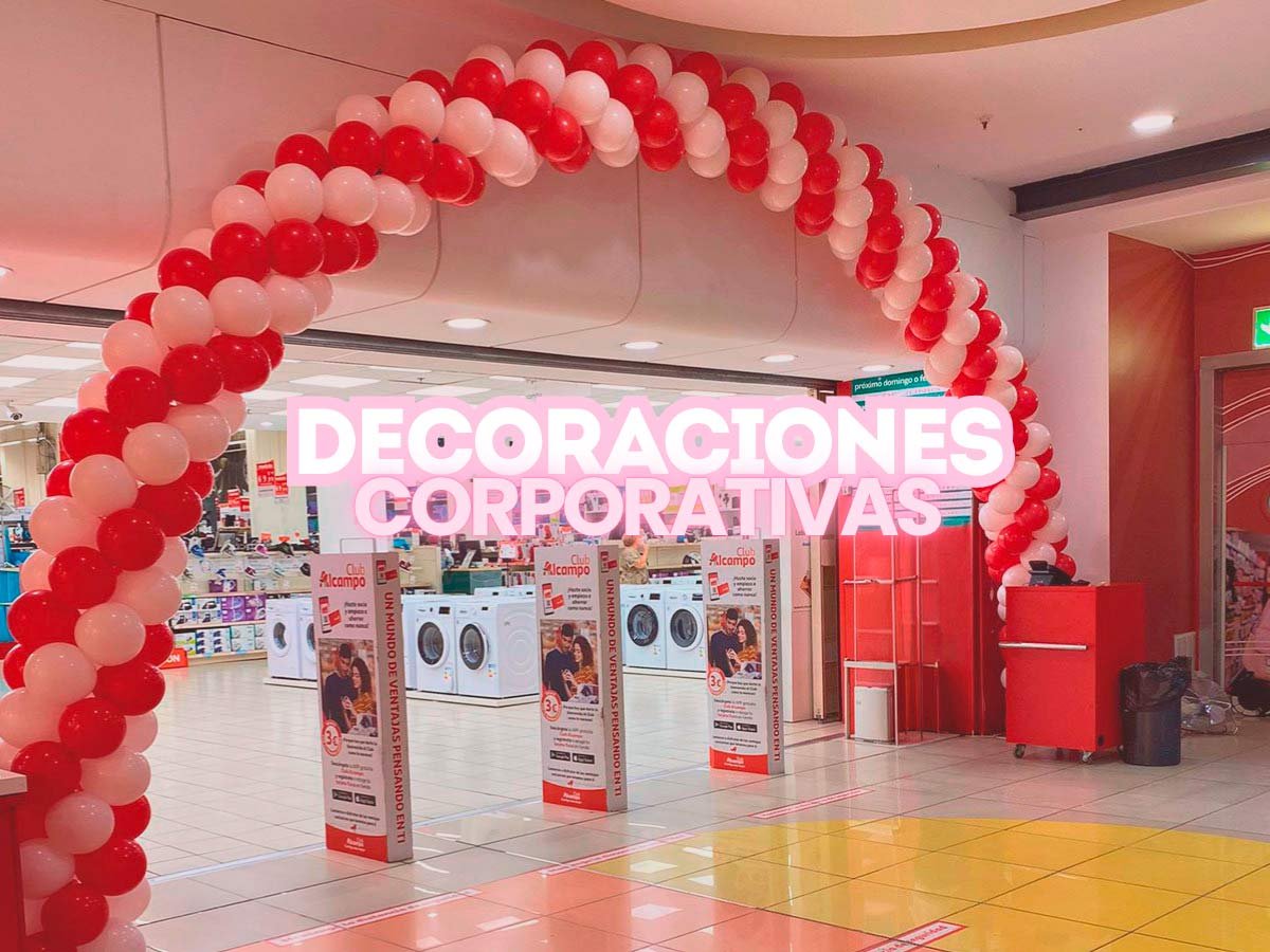 Decoración corporativa con globos