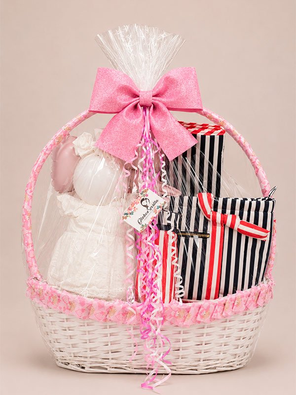 Cesta rosa para niña