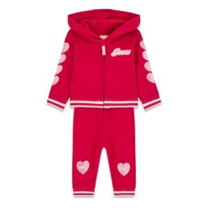 Chándal bebé GUESS de dos piezas con sudadera y pantalón de corazones