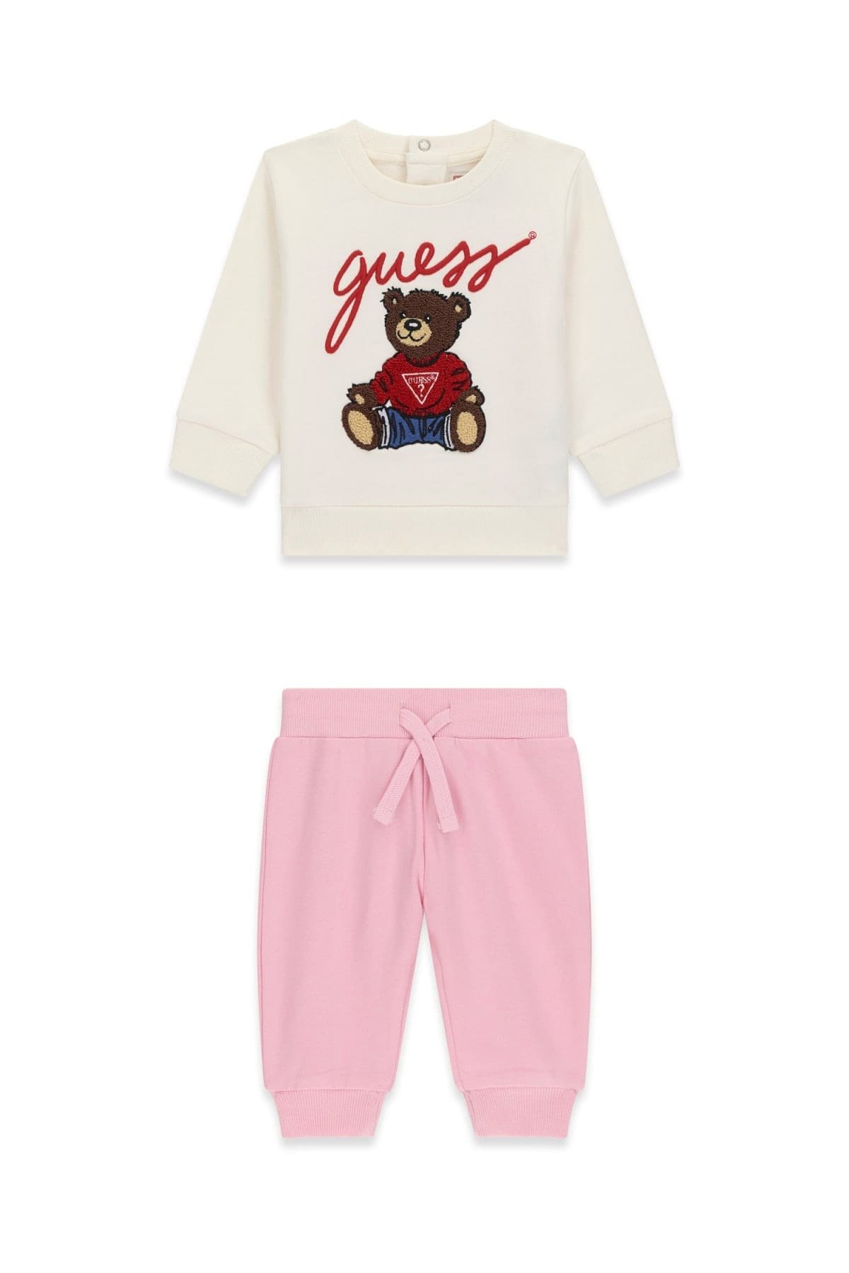 Conjunto bebé GUESS con sudadera de osito y pantalón a juego
