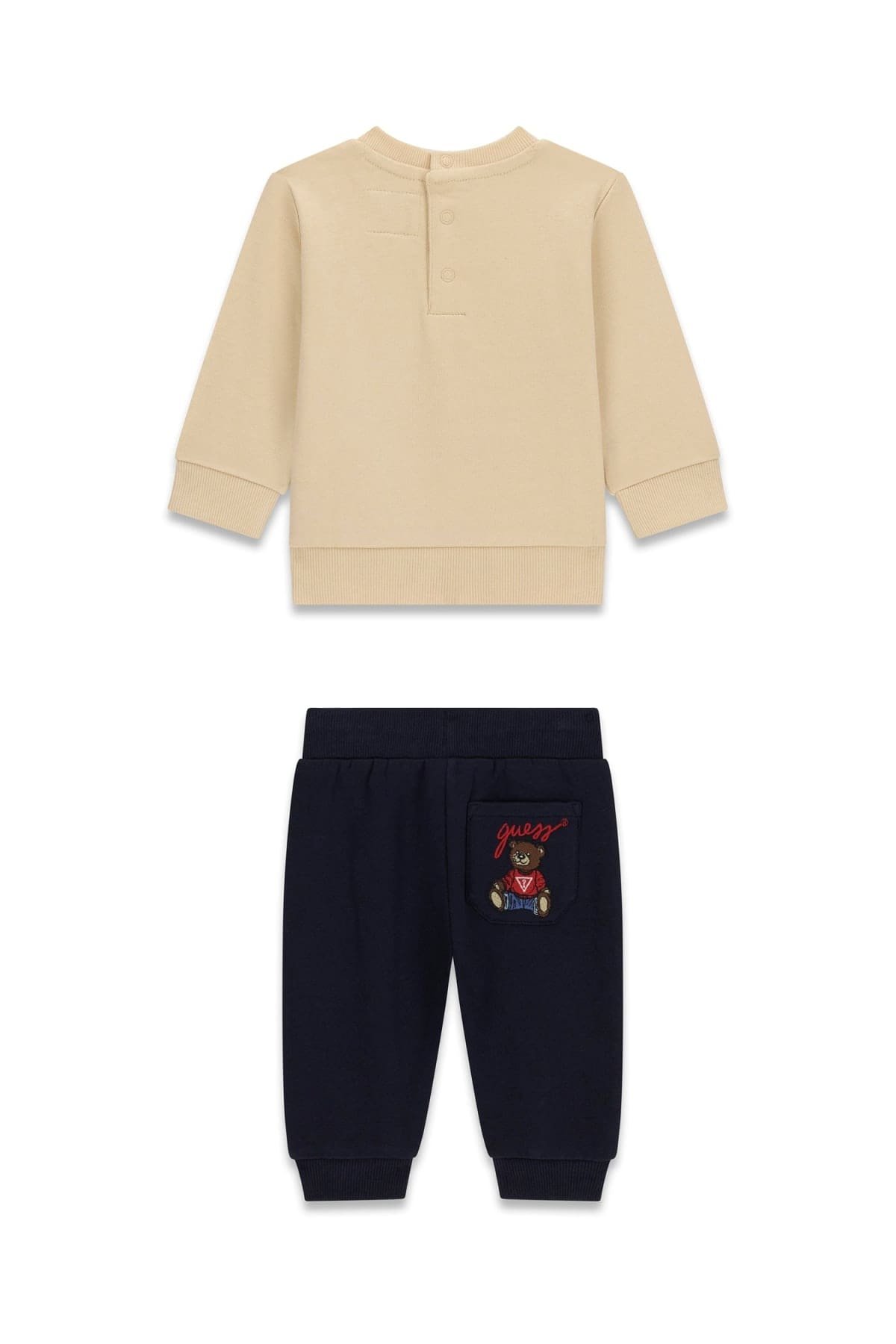 Conjunto bebé GUESS con sudadera de osito y pantalón a juego