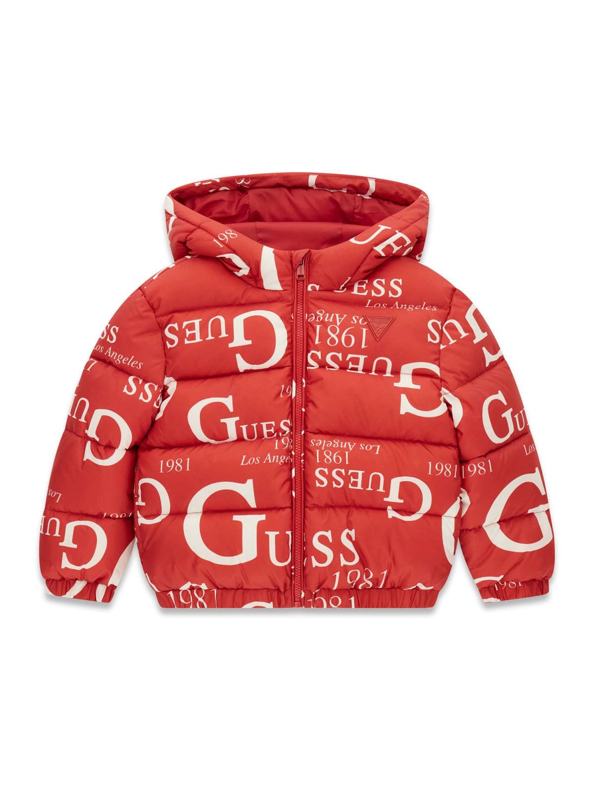 Chaquetón acolchado bebé GUESS con capucha y estampado de logotipos