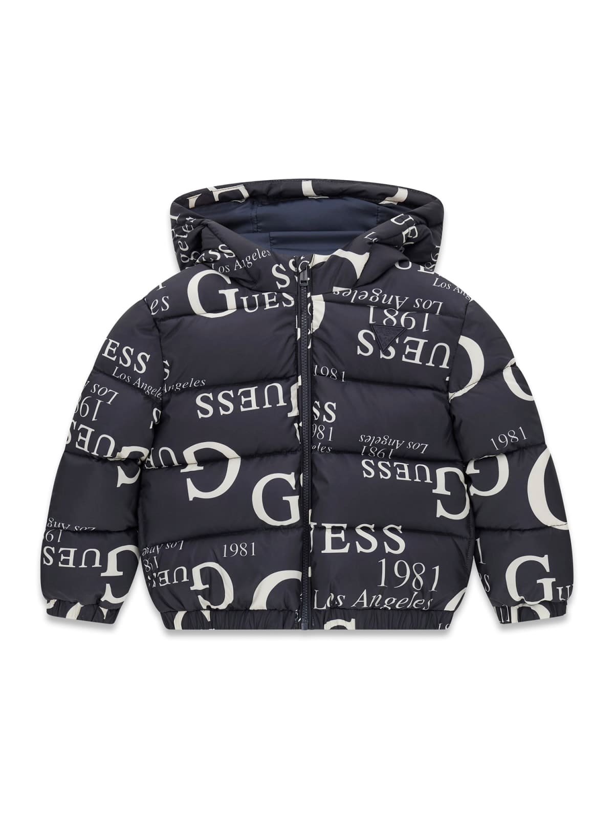 Chaquetón acolchado bebé GUESS con capucha y estampado de logotipos