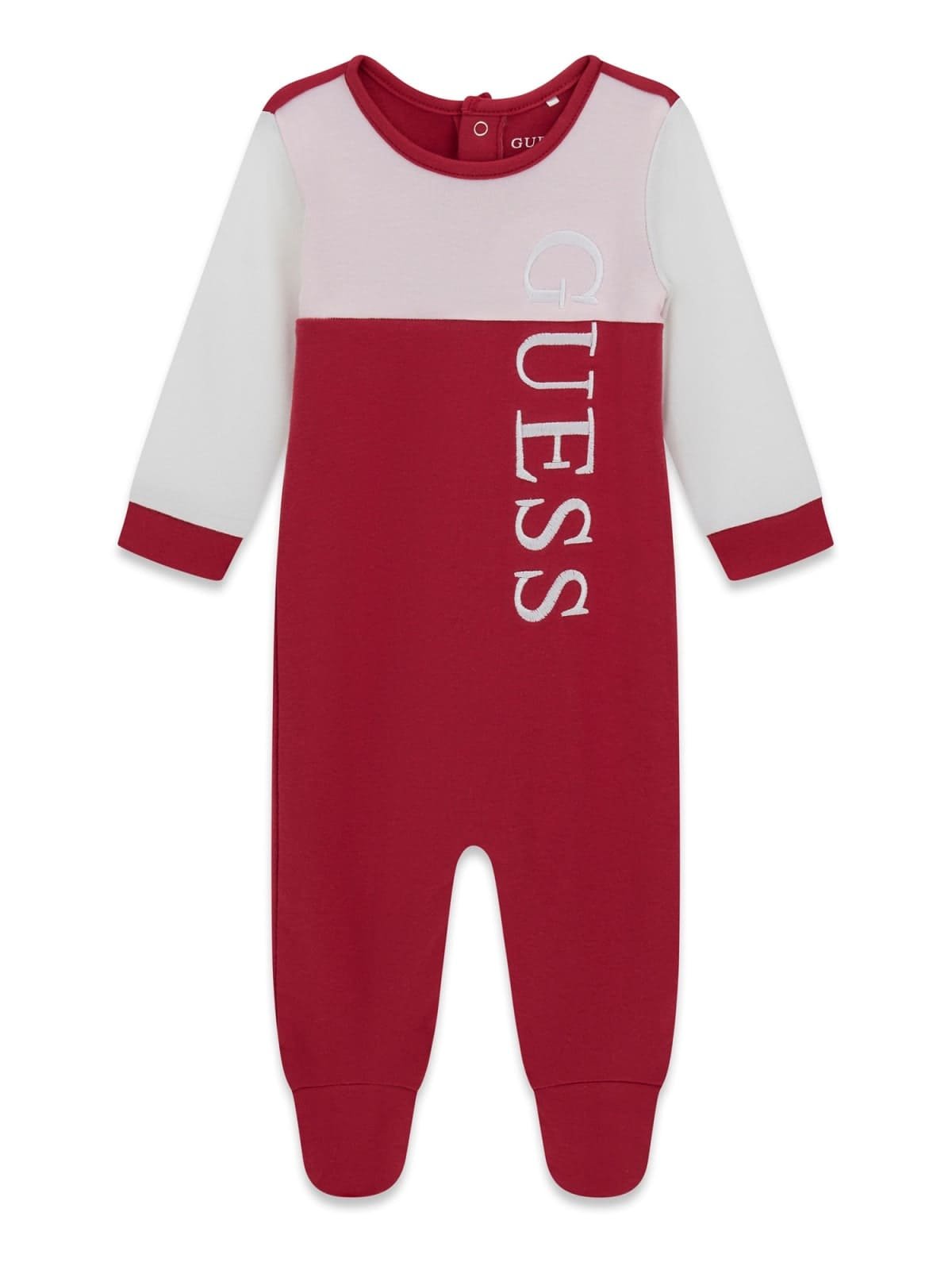 Pijama bebé GUESS con logotipo Pijama bebé GUESS de una pieza con logotipo y pies integrados