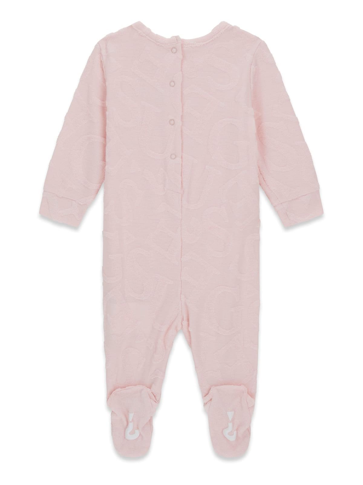 Pijama bebé GUESS con letras en relieve Pijama enterizo bebé GUESS con letras en relieve y pies integrados