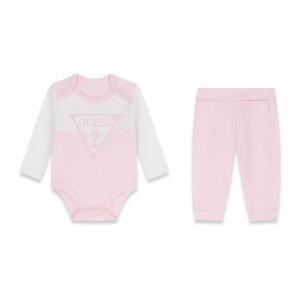 Conjunto bebé GUESS con body de manga larga y pantalón a juego