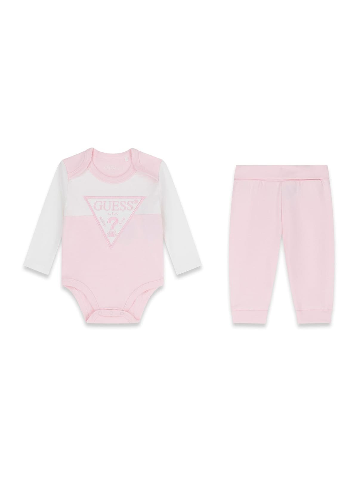 Conjunto bebé GUESS de body y pantalón Conjunto bebé GUESS con body de manga larga y pantalón a juego