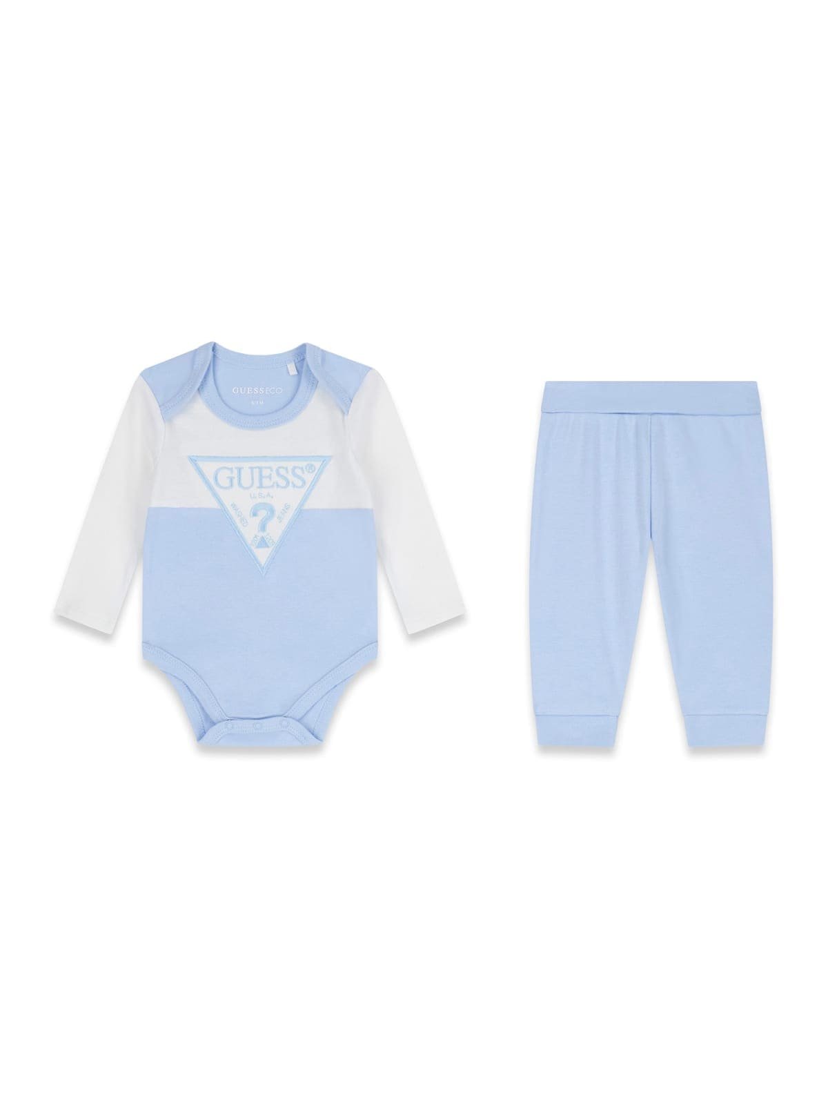 Conjunto bebé GUESS de body y pantalón Conjunto bebé GUESS con body de manga larga y pantalón a juego