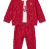 Conjunto trío bebé GUESS con sudadera, pantalón y body