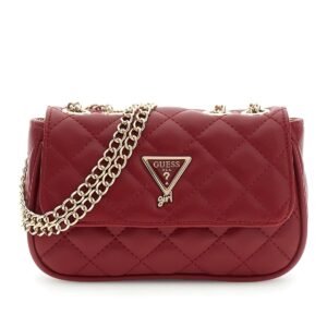 Bolso bandolera GUESS acolchado con rombos, solapa frontal, logotipo triangular y cadena dorada