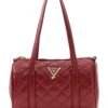 Bolso tubo GUESS acolchado con diseño de rombos, logotipo triangular metálico y asas superiores