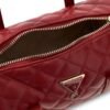 Bolso tubo GUESS acolchado con diseño de rombos, logotipo triangular metálico y asas superiores