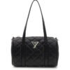 Bolso tubo GUESS acolchado con diseño de rombos, logotipo triangular metálico y asas superiores
