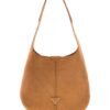 Bolso marrón GUESS de pelo de ante con logotipo metálico dorado
