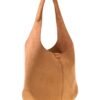 Bolso marrón GUESS de pelo de ante con logotipo metálico dorado