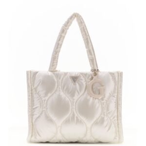 Bolso shopper GUESS acolchado con logotipo triangular y charm decorativo en forma de G