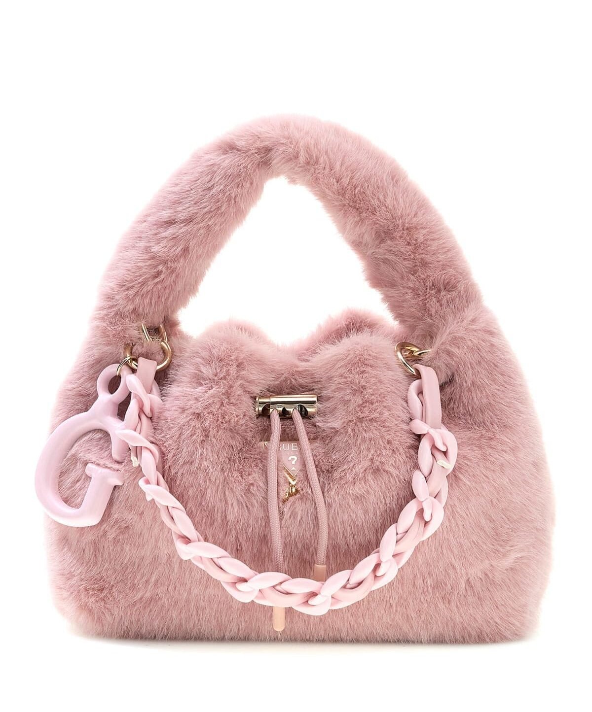 Bolso de mano GUESS de pelo sintético con cadena trenzada y colgante decorativo