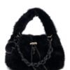 Bolso de mano GUESS de pelo sintético con cadena trenzada y colgante decorativo