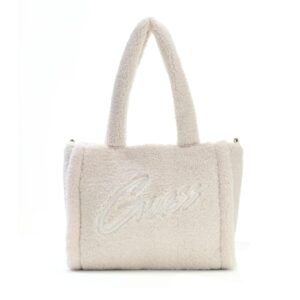 Bolso crema GUESS acolchado con logotipo bordado en relieve