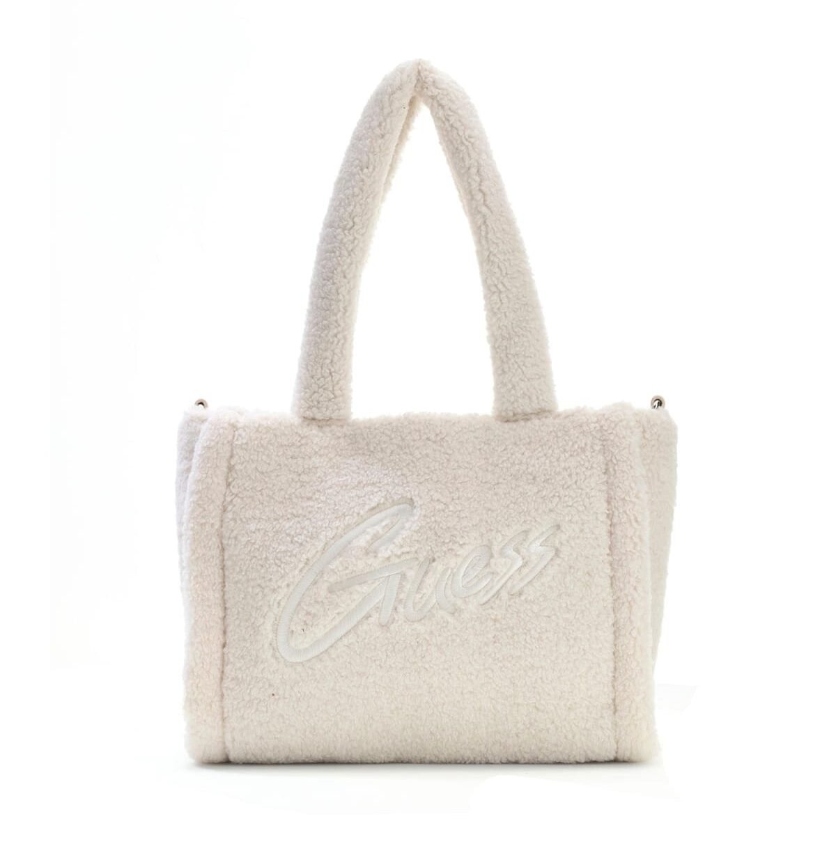 Bolso crema GUESS acolchado con logotipo bordado en relieve