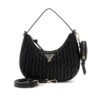 Bolso de hombro GUESS acolchado y fruncido con logotipo metálico y monedero desmontable