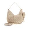 Bolso de hombro GUESS acolchado y fruncido con logotipo metálico y monedero desmontable