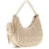 Bolso de hombro GUESS acolchado y fruncido con logotipo metálico y monedero desmontable