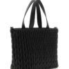 Bolso shopper GUESS grande con diseño acolchado fruncido, asas superiores y logotipo triangular metálico