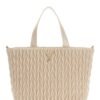 Bolso shopper GUESS grande con diseño acolchado fruncido, asas superiores y logotipo triangular metálico