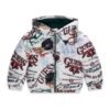 Chaquetón bebé GUESS acolchado con capucha y estampado de logotipos y ositos
