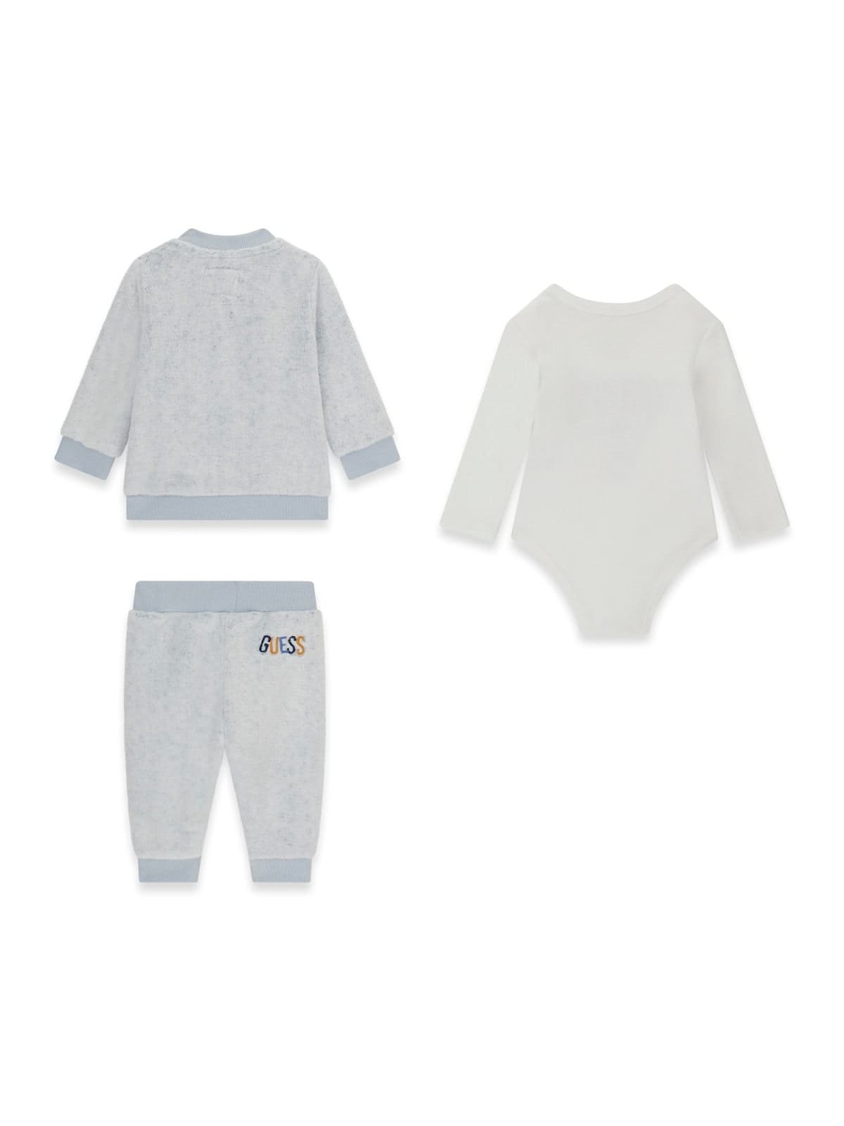 Chándal bebé GUESS de 3 piezas de terciopelo con chaqueta, pantalón y body