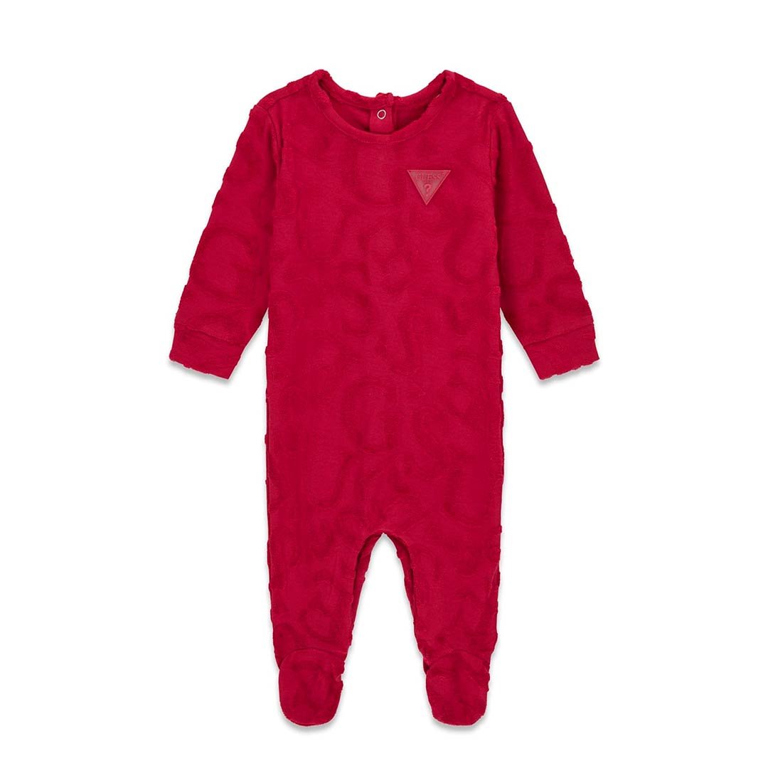 Pijama bebé GUESS con letras en relieve Pijama enterizo bebé GUESS con letras en relieve y pies integrados