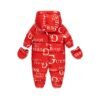 Buzo acolchado de bebé GUESS con estampado integral de logotipos, capucha y manoplas a juego