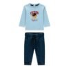 Conjunto bebé GUESS camiseta de osito y pantalón denim Conjunto bebé GUESS con camiseta de manga larga de osito y pantalón efecto denim