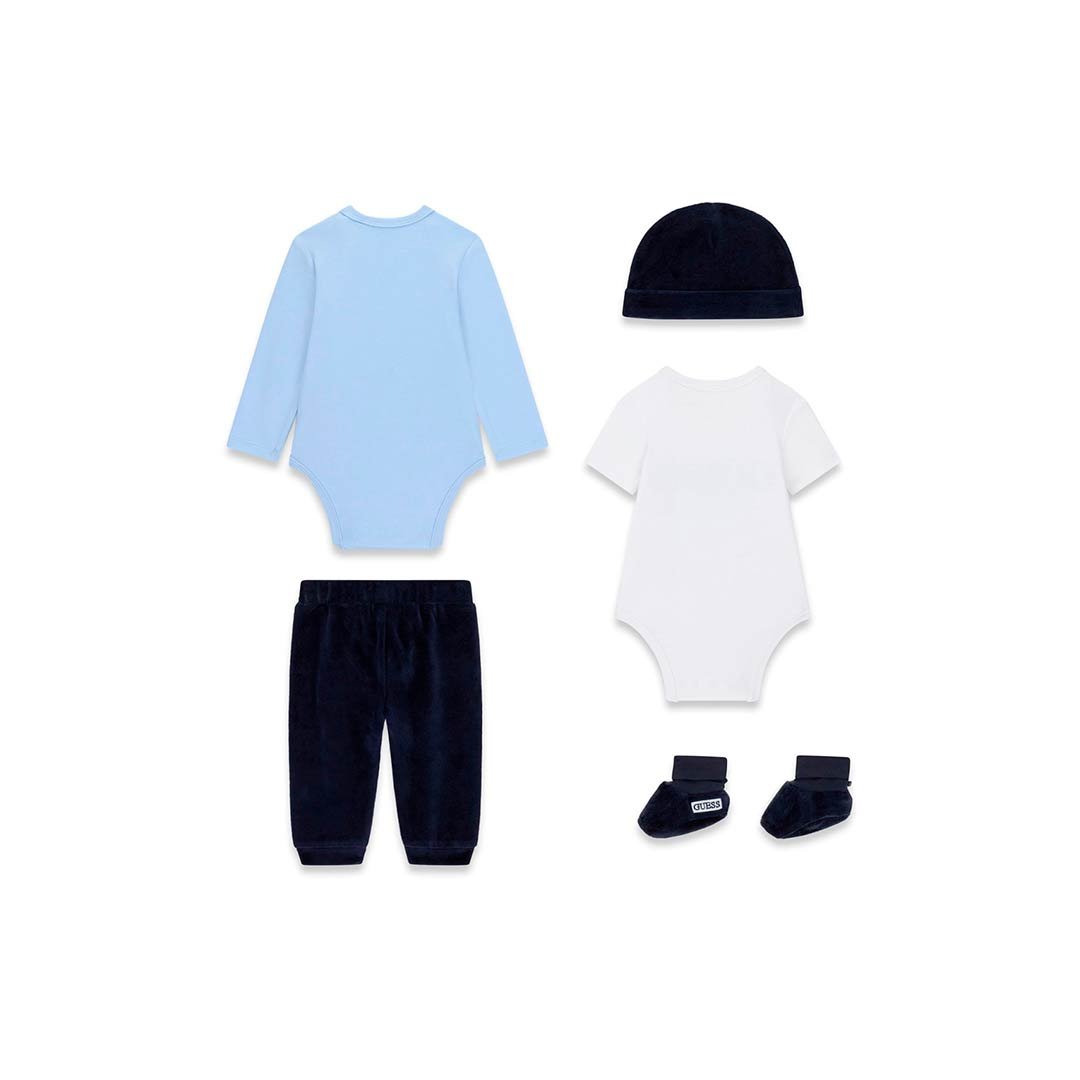 Conjunto bebé GUESS 5 piezas Conjunto bebé GUESS de 5 piezas con dos bodies, pantalón, gorro y patucos