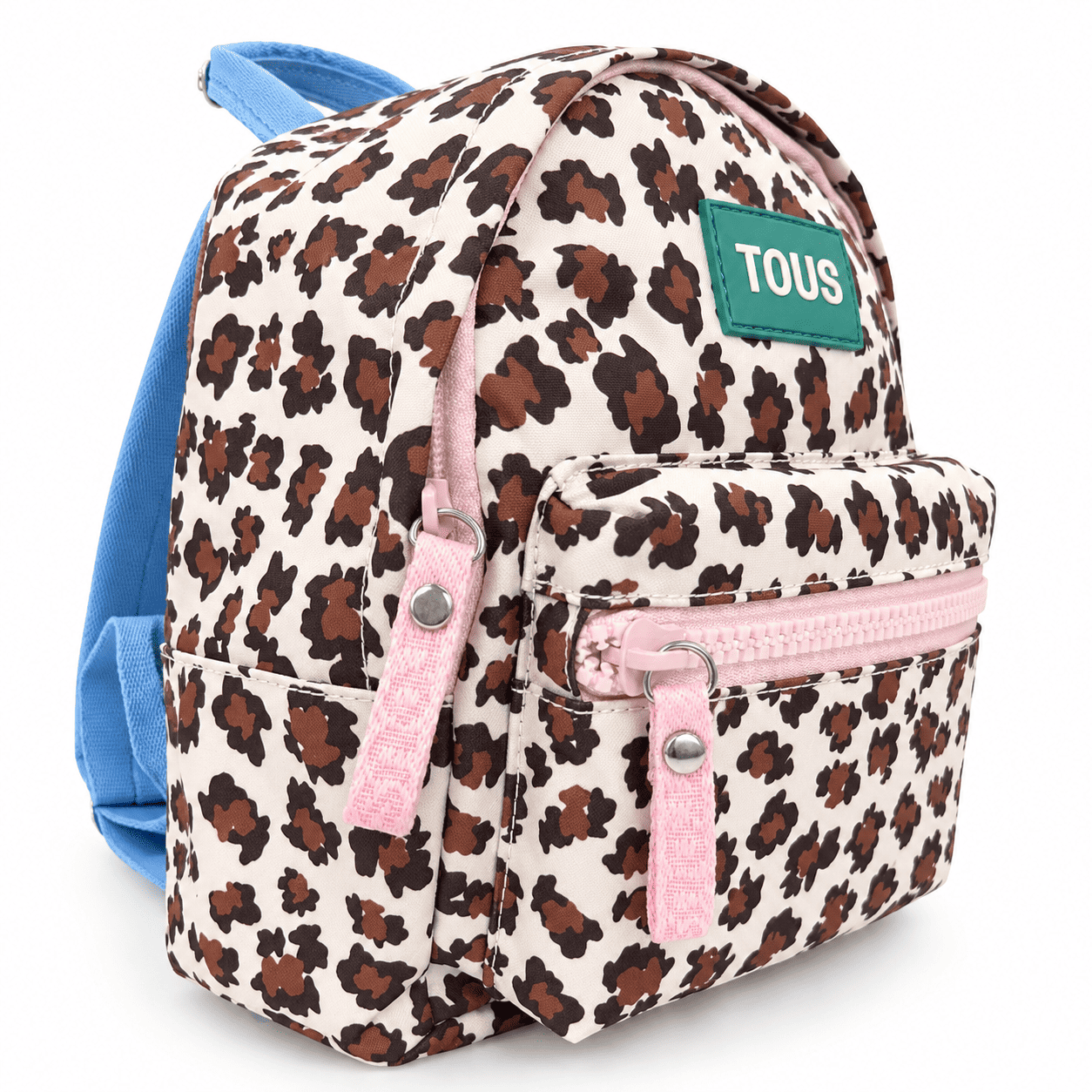 Mochila infantil TOUS con estampado animal print, bolsillo frontal y asas ajustables