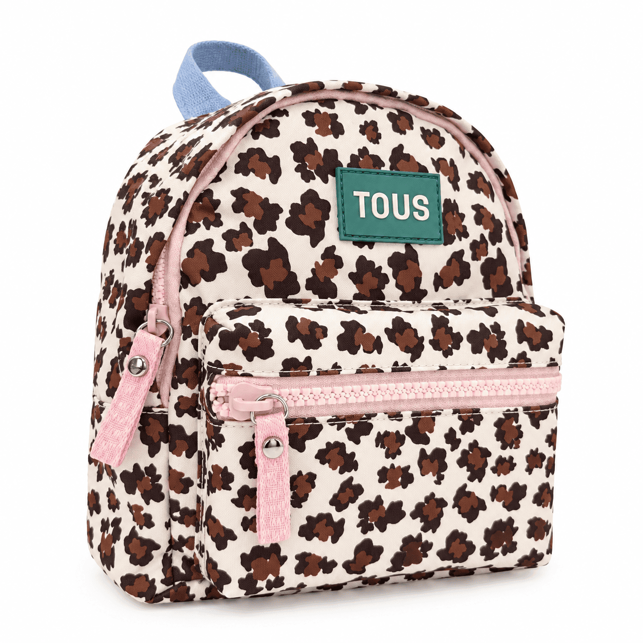 Mochila infantil TOUS con estampado animal print, bolsillo frontal y asas ajustables